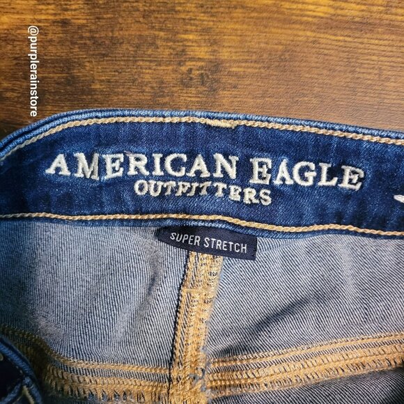 American Eagle Jeans 2 S Jegging Super Hi Rise Super Stretch Medium Dark Wash - Picture 4 of 12